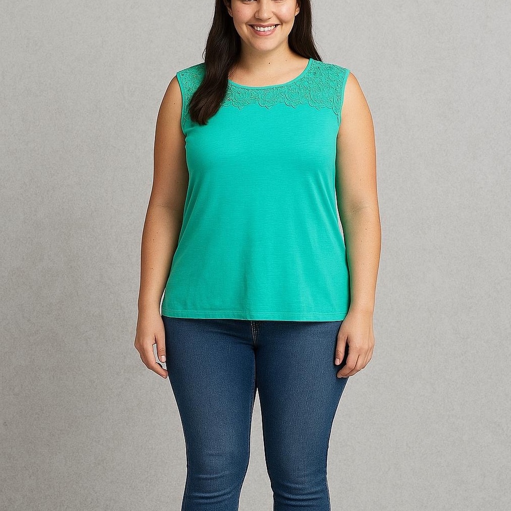 NEW St John’s Bay 5X Green sleeveless top Women’s